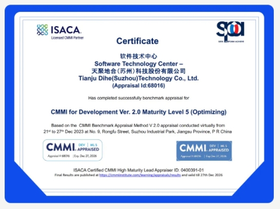 喜報(bào)！天聚地合（蘇州）科技股份有限公司榮獲CMMI5級(jí)認(rèn)證